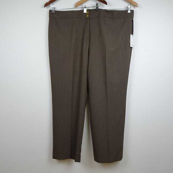 Calvin Klein Straight Leg Pants Women's Plus Size 24W Brown Work Career - Picture 3 of 13